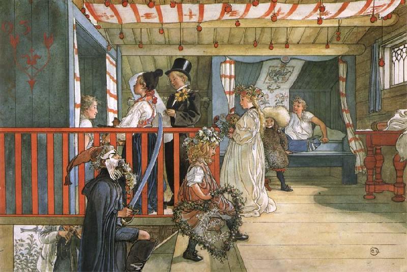 Carl Larsson Name Day at the Storage Shed Norge oil painting art